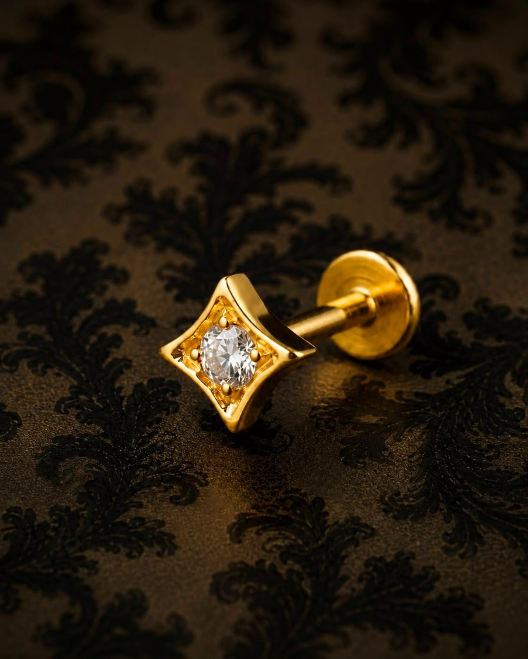 Gold Titanyum Yıldız Flatback