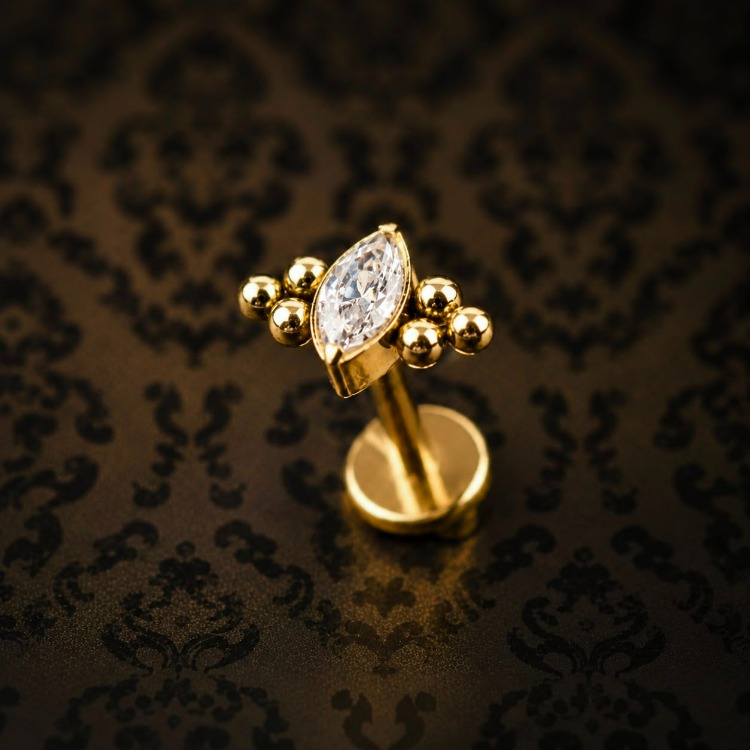 Gold Titanyum Markiz Flatback