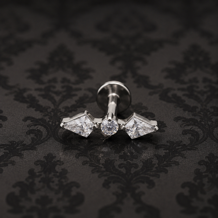 Titanyum Silver Zirkon Flatback