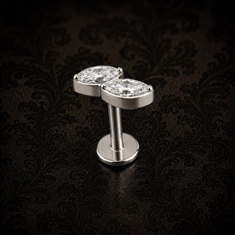 Silver Titanyum Markiz Flatback