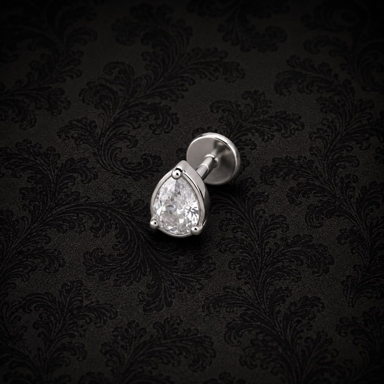 Silver Titanyum Badem Flatback