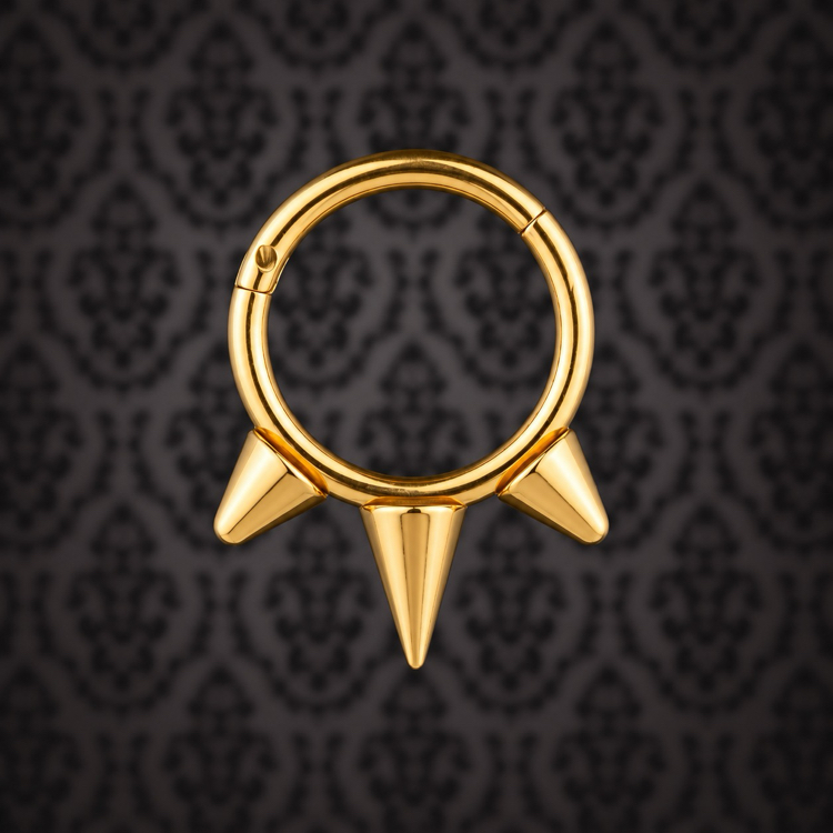 Cerrahi Çelik Gold Spike Halka