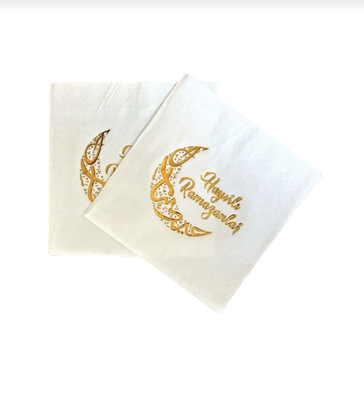 1 paket hayırlı ramazanlar yaldızlı peçete