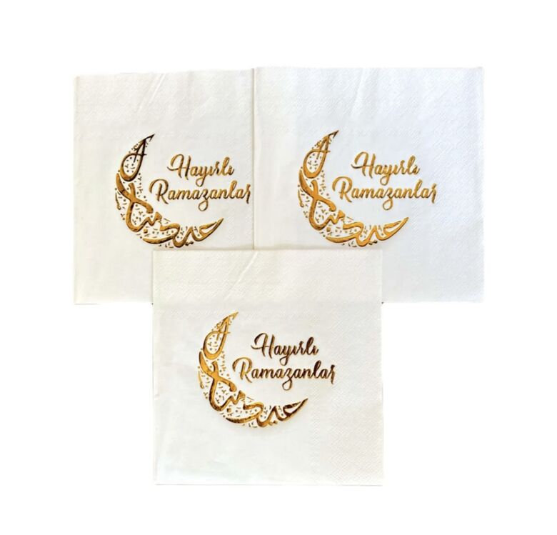 1 paket hayırlı ramazanlar yaldızlı peçete