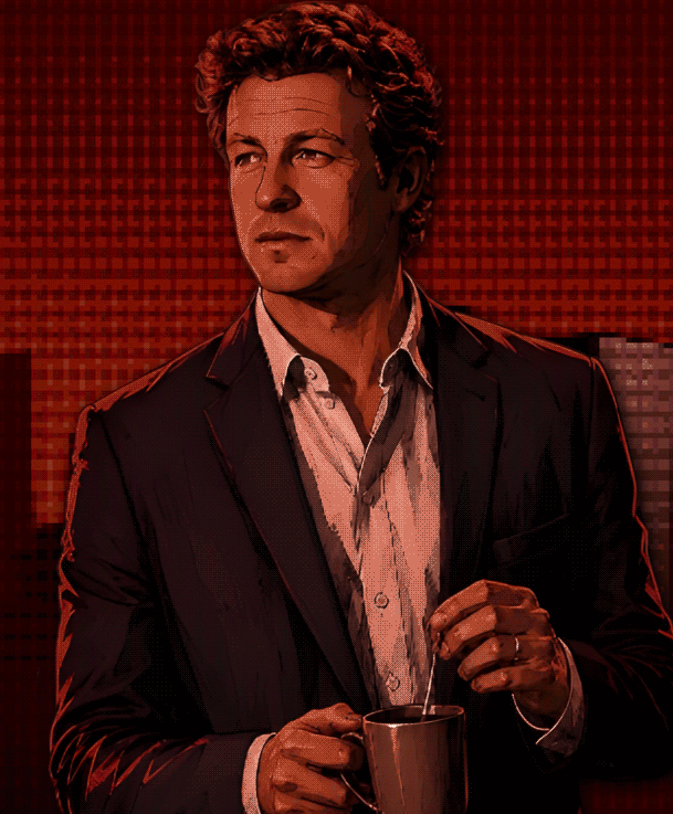 Patrick Jane (The Mentalist Pixel Art ve Göz Açıp Kapatma Animasyonlu)