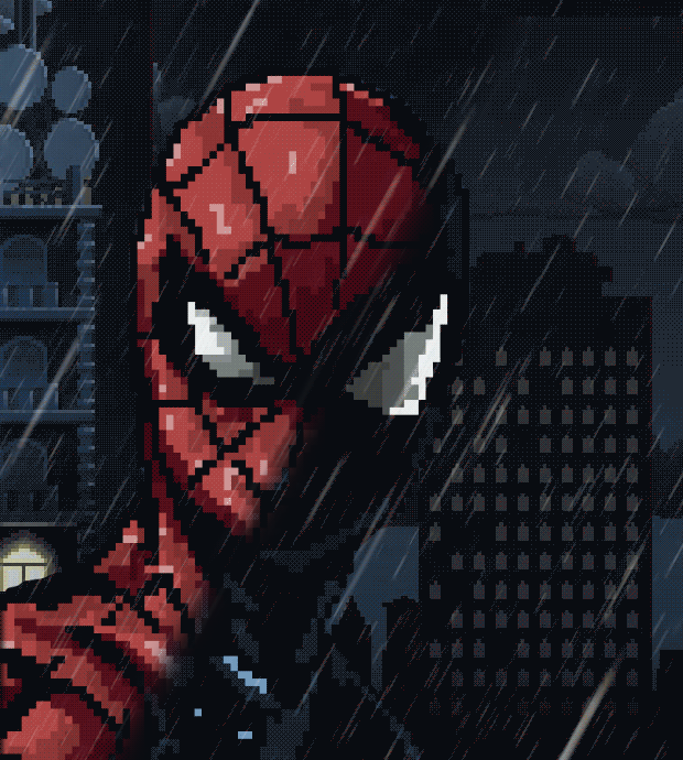 Spider-Man (Symbiote'a Dönüşen Pixel Art)