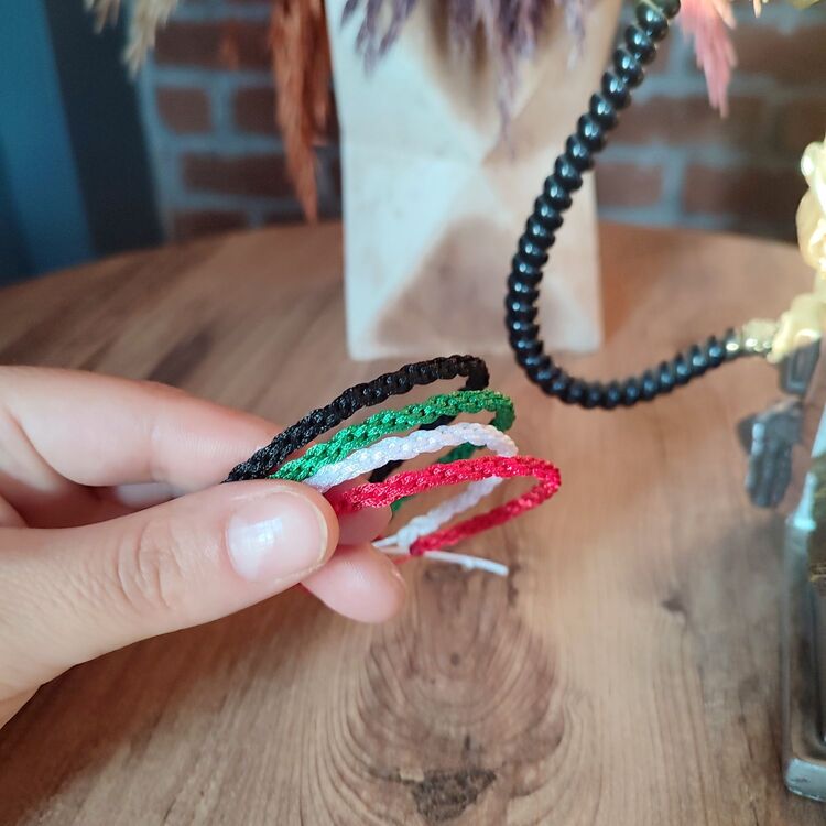 Unisex 4' lü Örgü Model Filistin Bilekliği