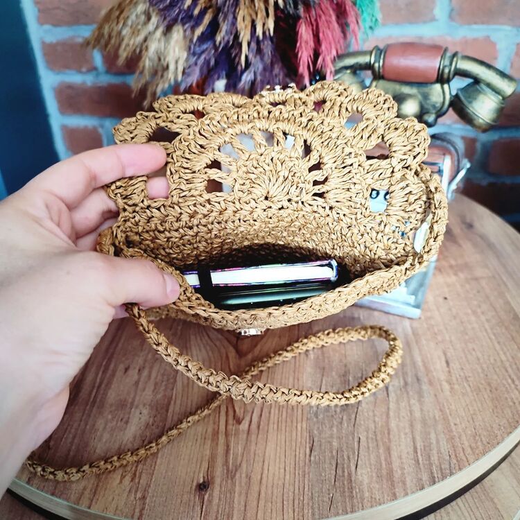 Kağıt İp Kapaklı Mini Çanta
