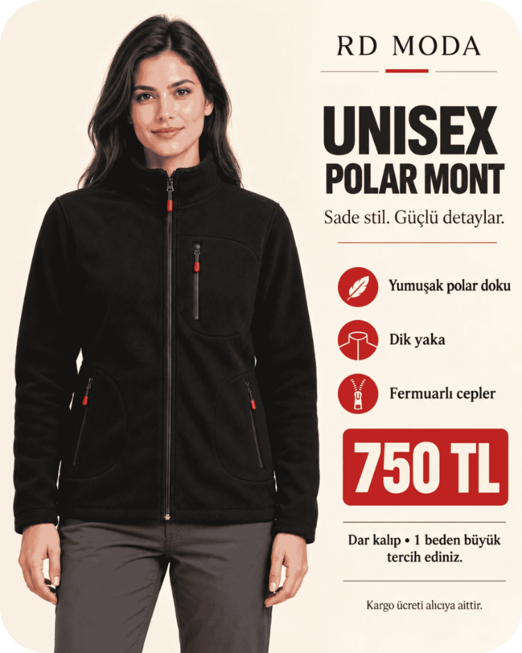 Siyah Unisex Polar Mont