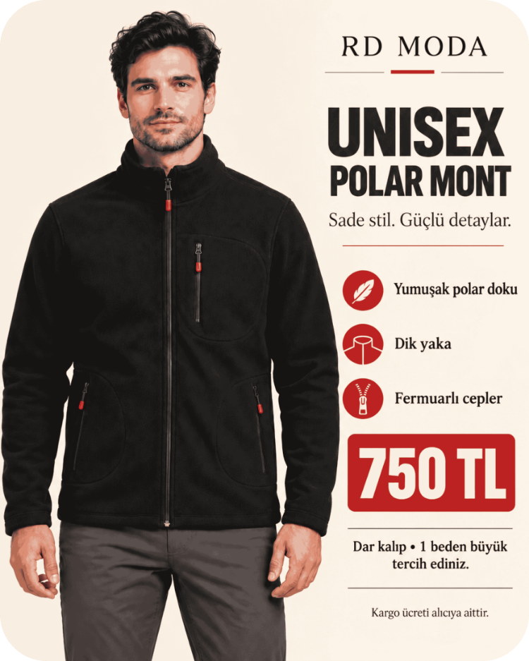 Siyah Unisex Polar Mont