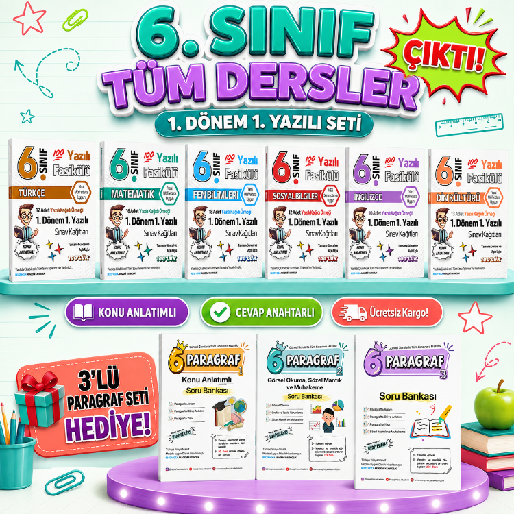 6. SINIF 1. DÖNEM 1. YAZILI SETİ (HEDİYELİ!!!)