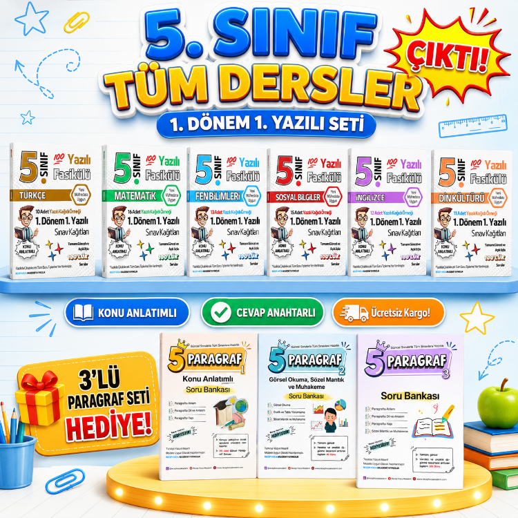 5. SINIF 1. DÖNEM 1. YAZILI SETİ (HEDİYELİ!!!)