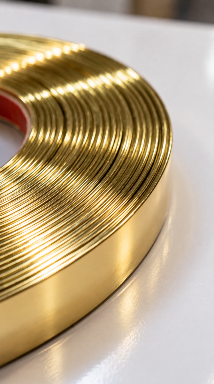 Gold PVC Ayna Çerçevesi – Esnek Dekoratif Kenar Profili