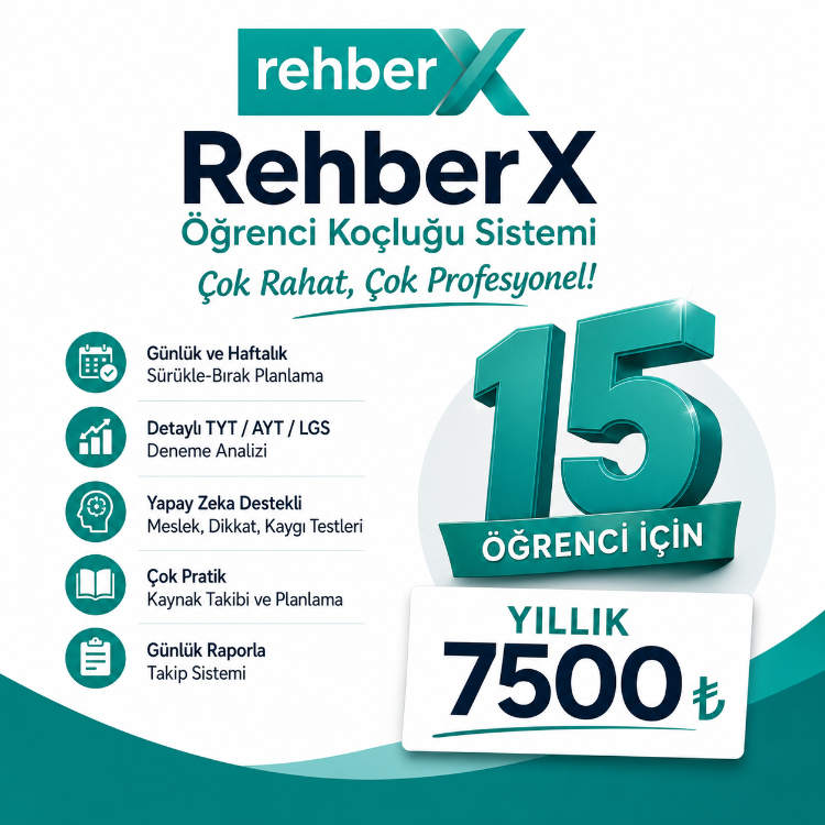 RehberX Koçluk ve Takip Sistemi (Standart Paket Yıllık)
