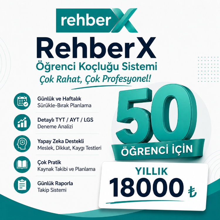 RehberX Koçluk ve Takip Sistemi (Profesyonel Paket Yıllık)