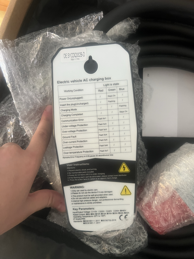 JUNSUN Mobil 22kw şarj kablosu - Trifaze giriş Type2 Çıkış