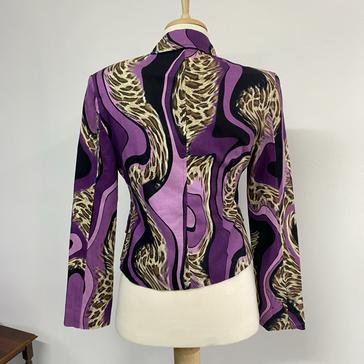 Pole & Pole - Leopar Desenli Tek Düğmeli Blazer Ceket