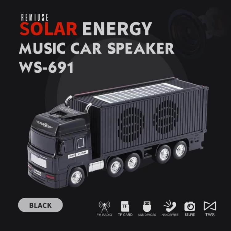 Solar Enerjili Bluetooth Tır Hoparlör | FM Radyo | USB/TF Giriş | TWS | Type-C