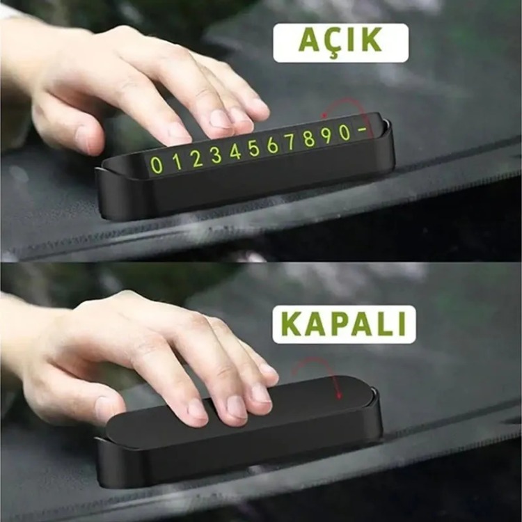 Araç Park Telefon Numaratörü Mıknatıslı Aç Kapa Sistem