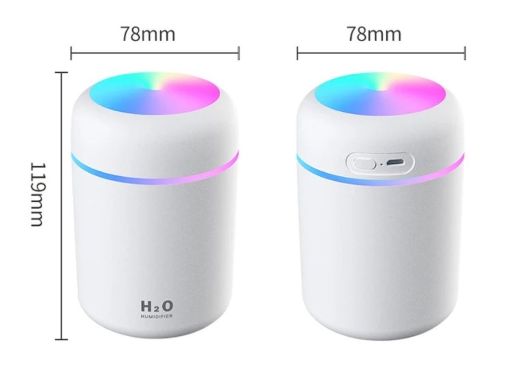 Mini USB Hava Nemlendirici | Sessiz Buhar Makinesi | Aroma Difüzörü | 300 ml Su Hazneli