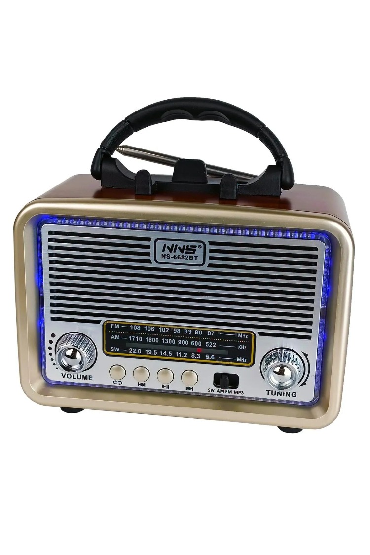 Nostaljik Radyo Retro Bluetooth TWS Hoparlör Led Çerçeveli Telefon Tutuculu FM Radyo USB/TF Card