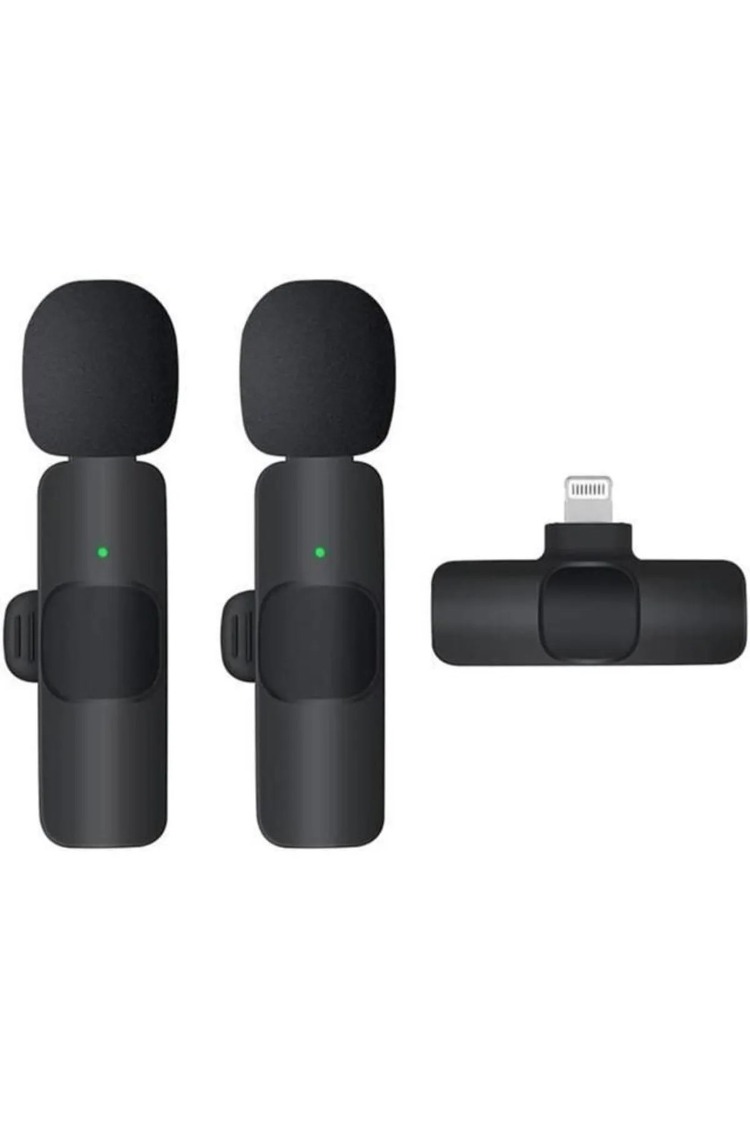 Kablosuz Yaka Mikrofonu 2'li Mini Wireles Lightning Mikrofon | Youtube, Tiktok, Canlı Yayın içi