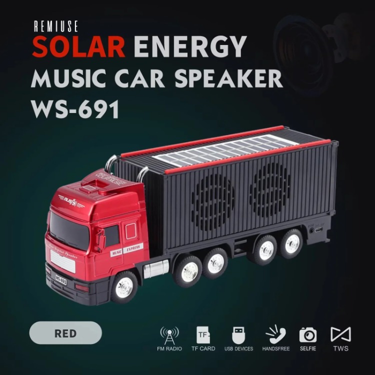 Solar Enerjili Bluetooth Tır Hoparlör | FM Radyo | USB/TF Giriş | TWS | Type-C