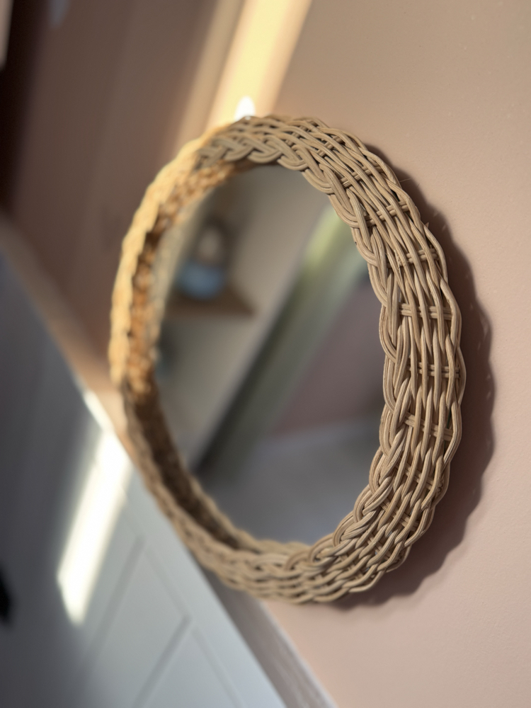 Rattan Çerçeveli Ayna , Yenidoğan dekoratif Ayna