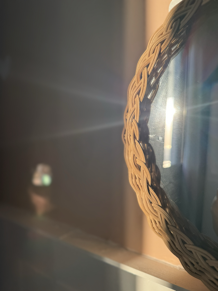 Rattan Çerçeveli Ayna , Yenidoğan dekoratif Ayna
