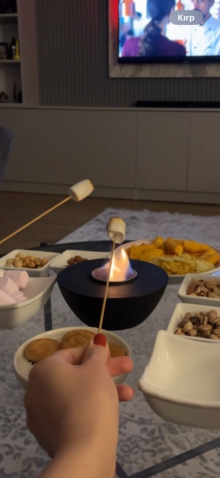 masa üstü şömine