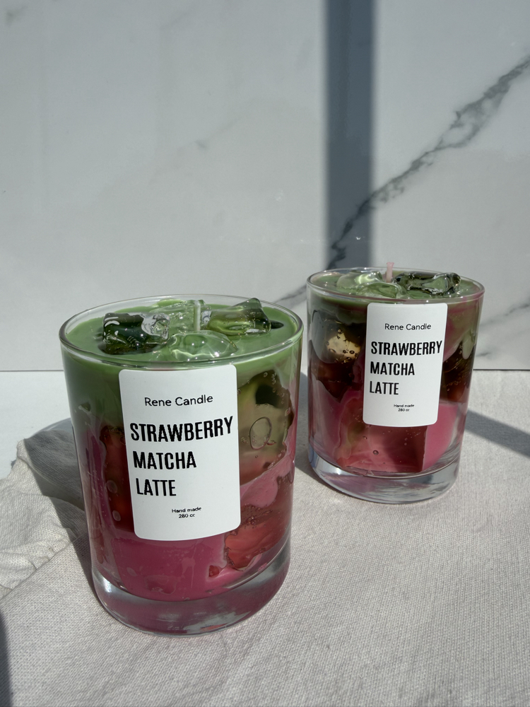 Strawberry matcha latte