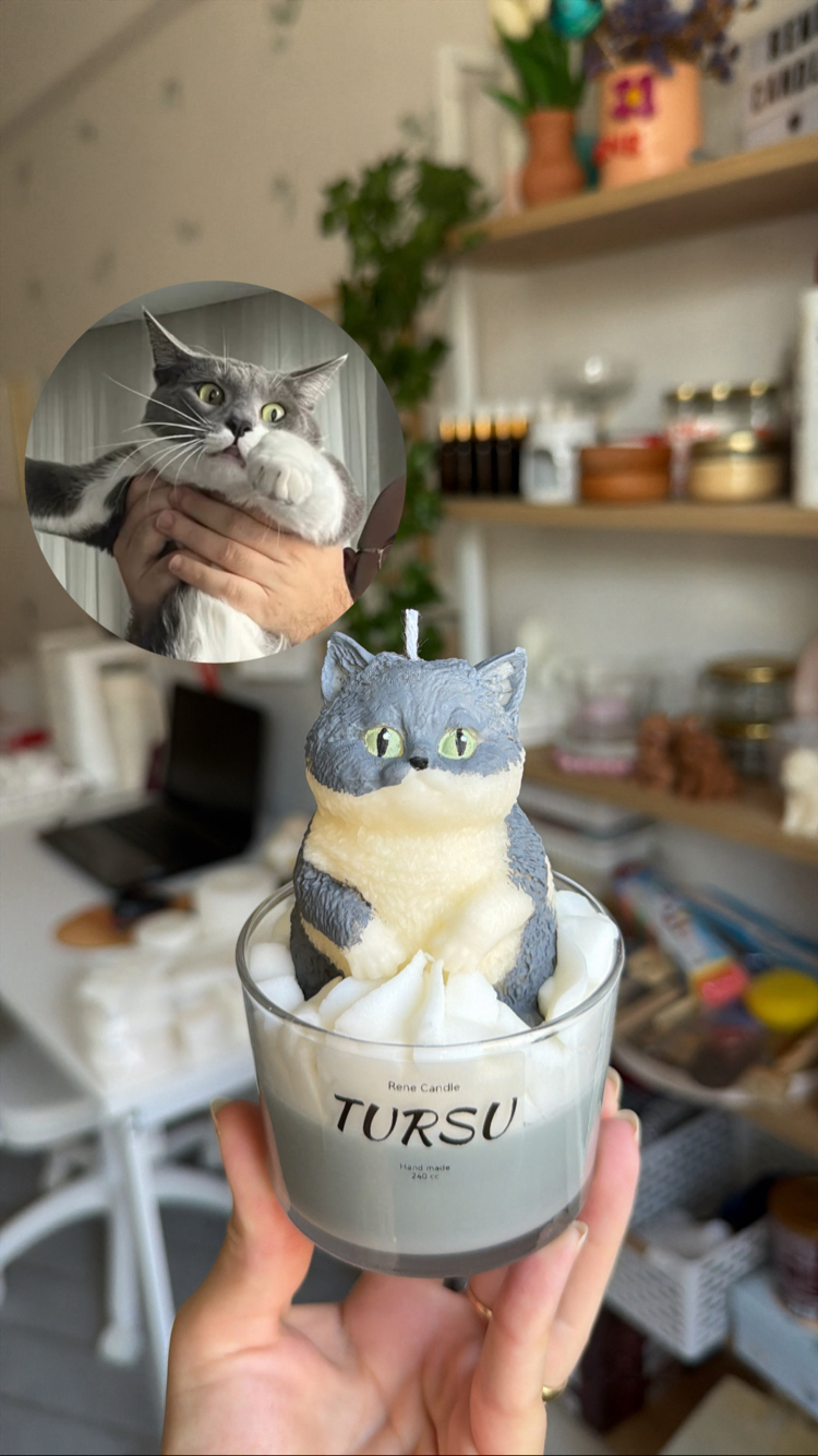 Kişiye özel evcil hayvan mumu