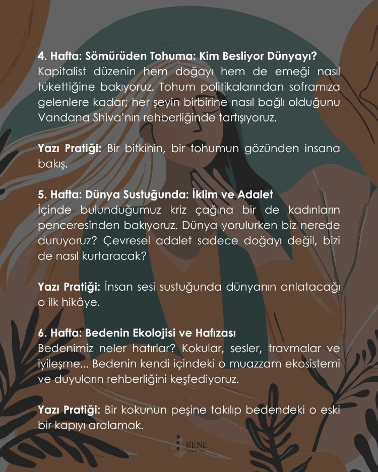Semrin Şahin ile Kadın, Doğa, Beden: Ekofeminist Anlatılar ve Yazma Atölyesi
