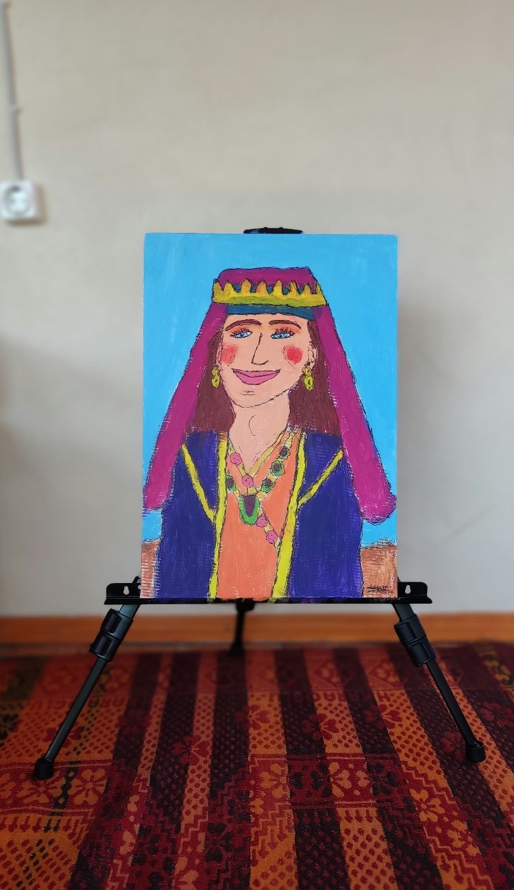 Köylü Kızı Reyhan – Orijinal Akrilik Portre Çalışması