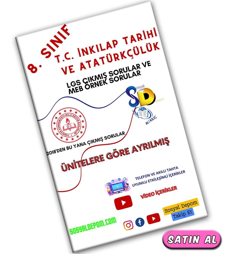 8.Sınıf T.C. İnkılap Tarihi ve Atatürkçülük LGS Çıkmış ve Örnek Sorular