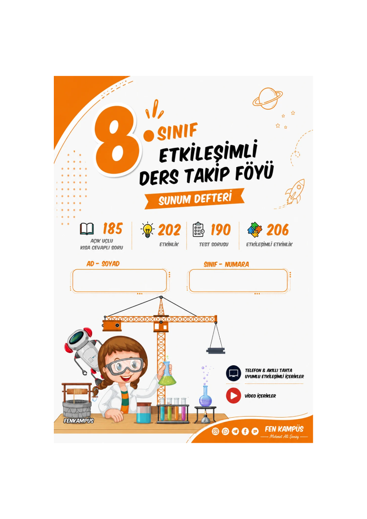 8.Sınıf Ders Takip Föyü - (Sunum Defteri) veya (Konu Özeti)