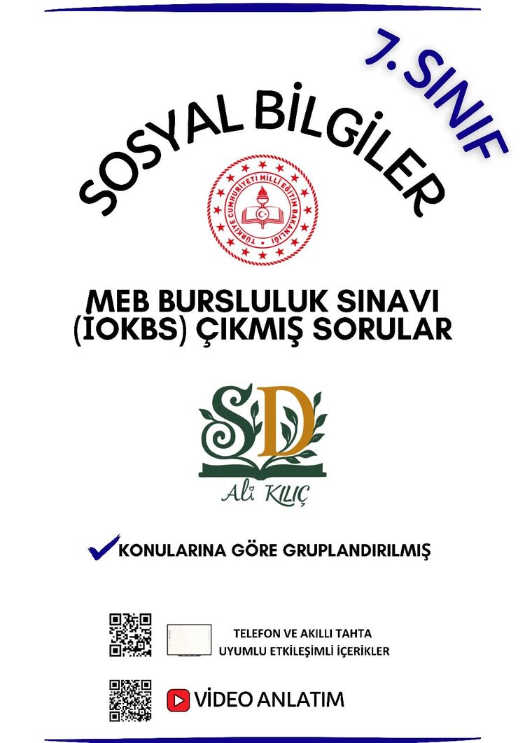 7.Sınıf Sosyal Bilgiler Bursluluk (PYBS) Çıkmış Sorular