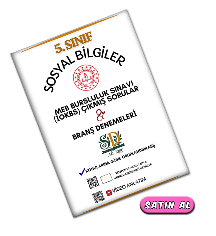 5.Sınıf Sosyal Bilgiler Bursluluk (PYBS) Çıkmış Sorular