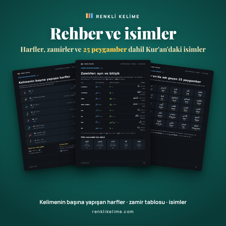 Kur'an'da En Çok Geçen 1000 Arapça Kelime · Renkli PDF