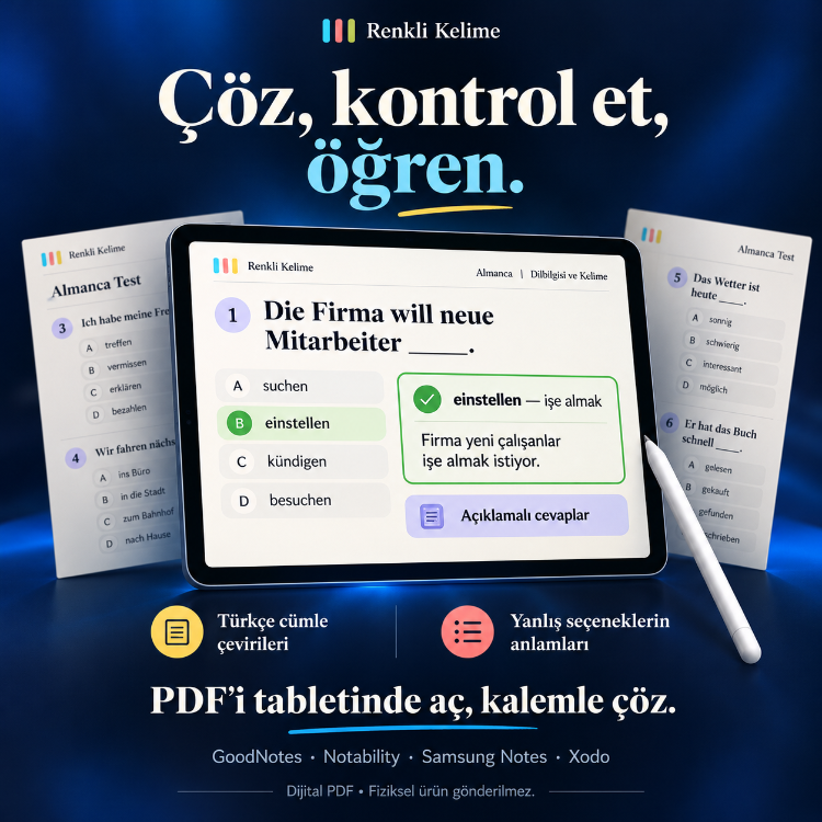 Almanca A1–B2 Çalışma PDF Seti | 4 PDF · 120 Gün · 3.649 Kelime