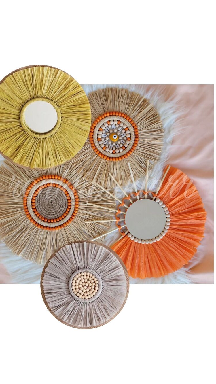 5'li Rafya Ayna Set