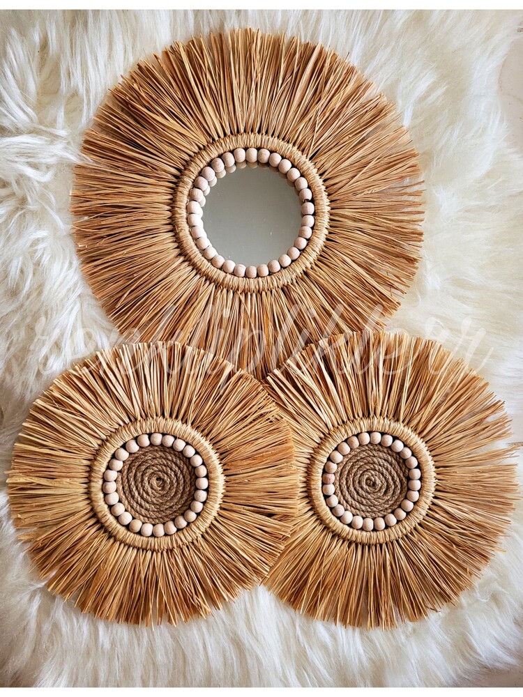 3lü rafya ayna set