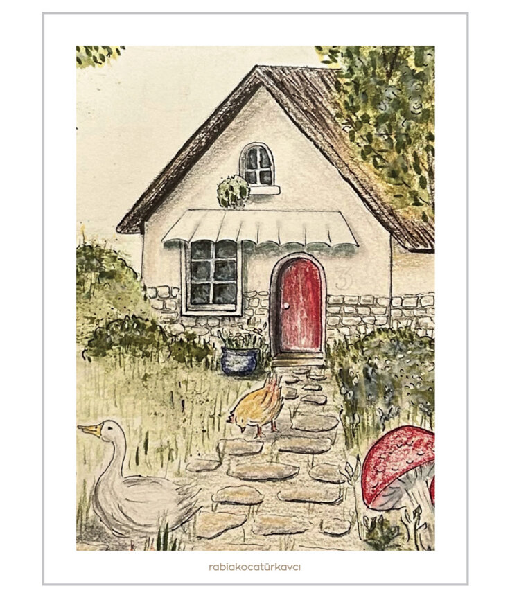 Küçük Kırmızı Ev / Kartpostal