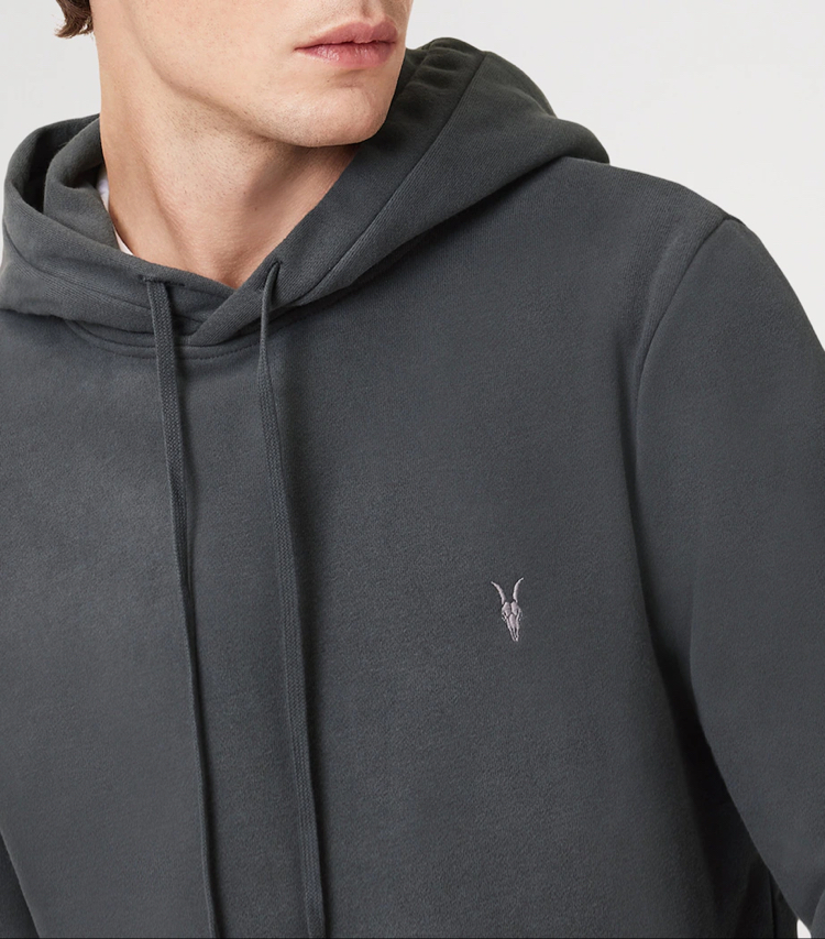 All Saints Organic Cotton Raven Ramskull Hoodie