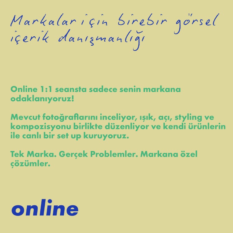 *ONLINE / BRAND DOCTOR / Markalar için 1'e 1 Görsel Kimlik Danışmanlığı