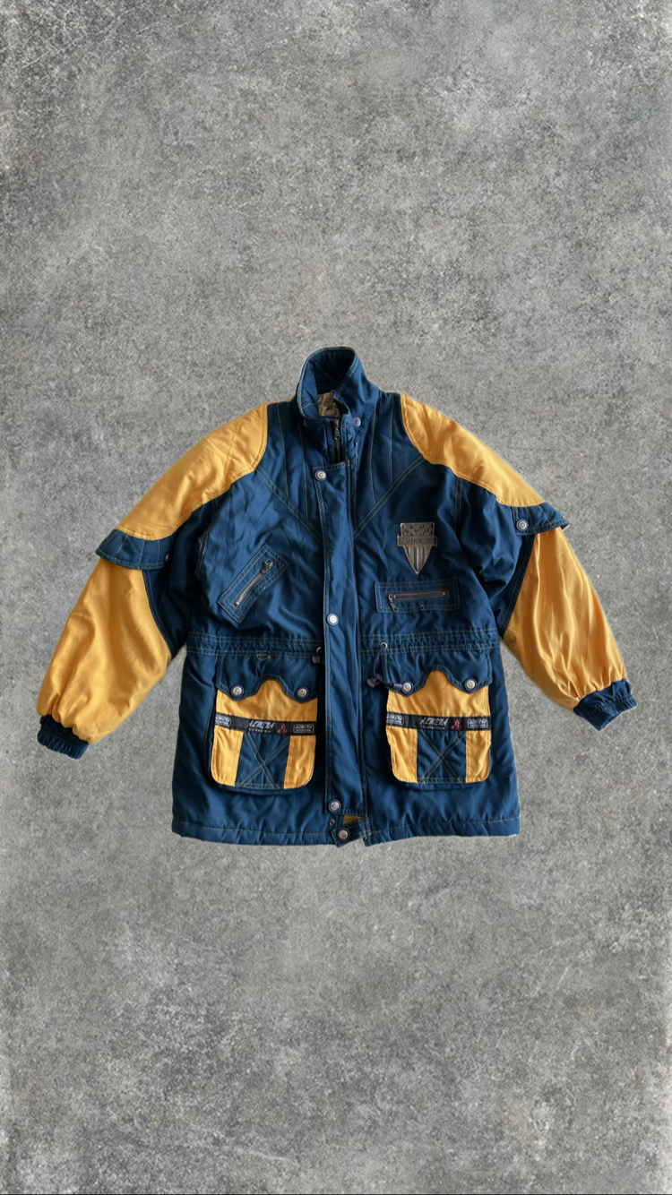 Almena Outdoors Vintage 90s Mavi-Sarı Mont