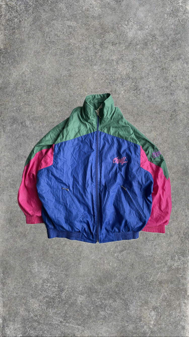 Vintage 90s Renkli Oversize Ceket/Yağmurluk