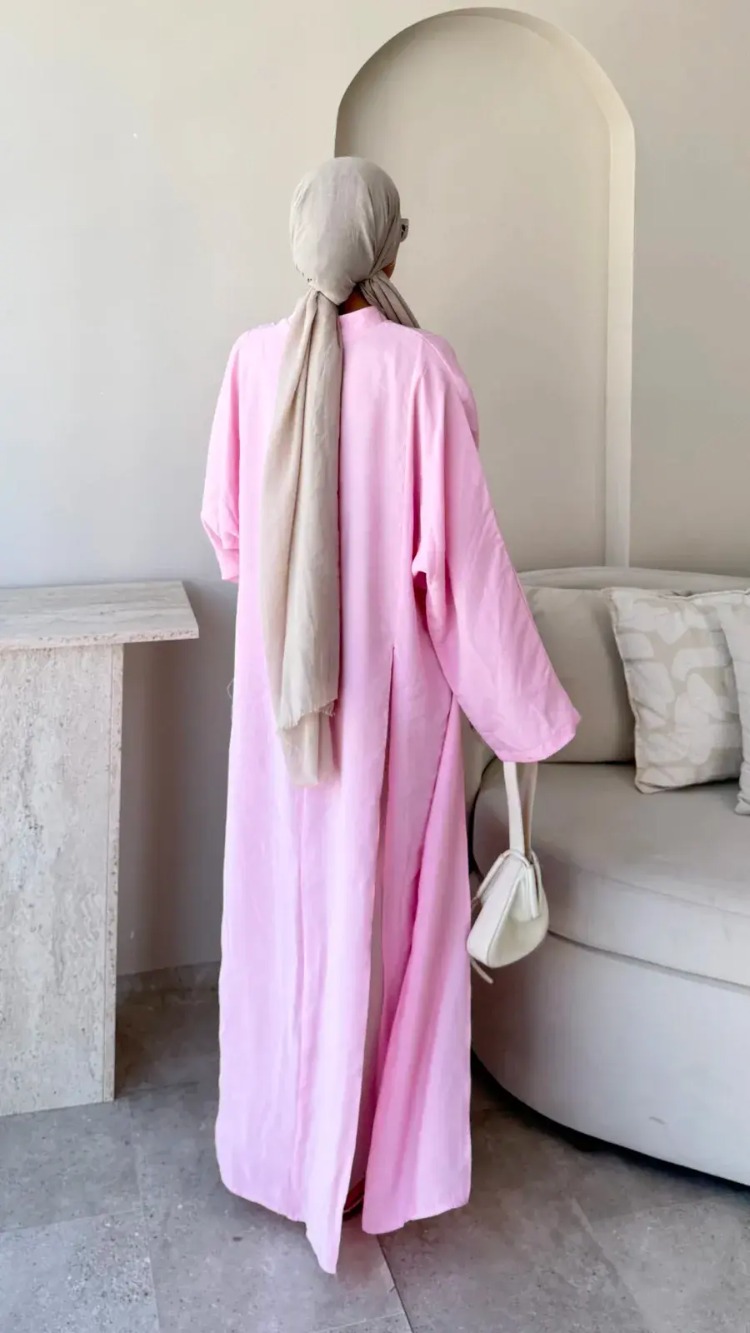 Seyyar Kemerli Tensel Yırtmaç Detaylı Tunik Boy Bluz - Pembe