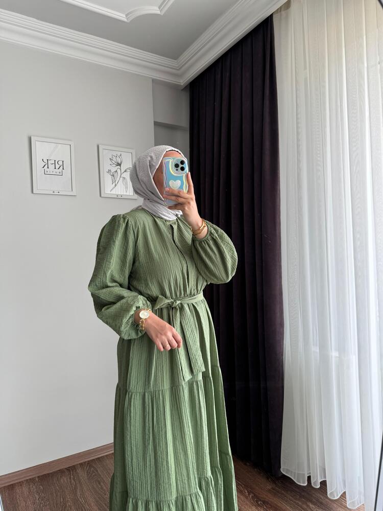 Belinda Begonya Elbise - Yeşil
