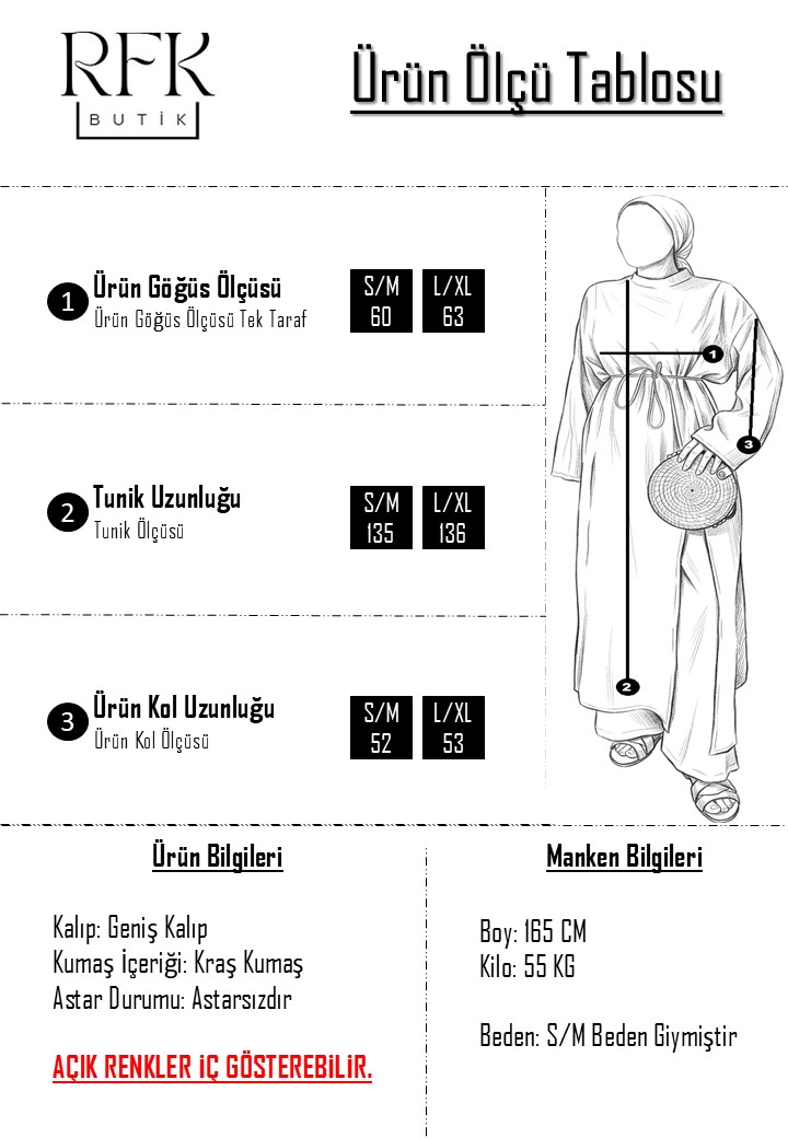 Seyyar Kemerli Kraş Yırtmaç Detaylı Tunik Boy Bluz - Sütlü Kahverengi